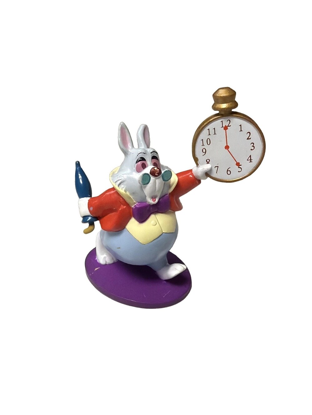 Disney Alice in Wonderland White Rabbit Clock 3.5" PVC Figure Cake Topper